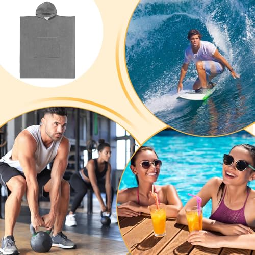 Poncho à langer et serviette à capuche pour adulte pour le bain et la natation