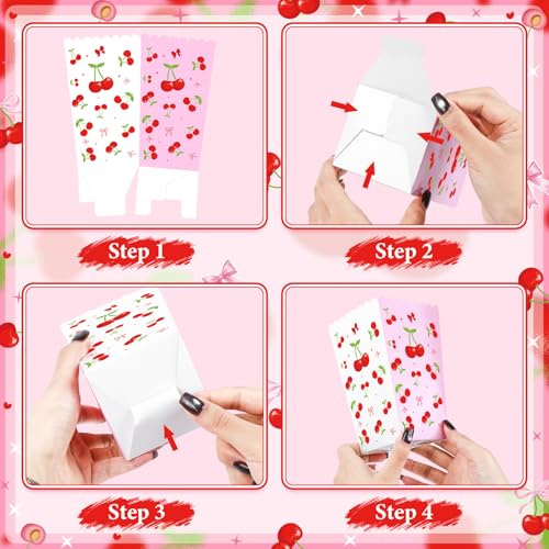 Image of K KUMEED 20 PCS Cherry Party Supplies,Cherry Popcorn Favor Boxes,Summer Fruit Cute Cherry Birthday Decorations Popcorn Bowls Popcorn Buckets Popcorn Bags for Baby Shower Daily Holiday (Small)
