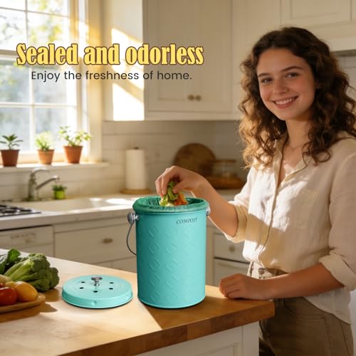 AOSION Countertop Compost Bin Kitchen,Odorless Indoor Compost Bin with Lid by AOSION - Used condition - Image 4