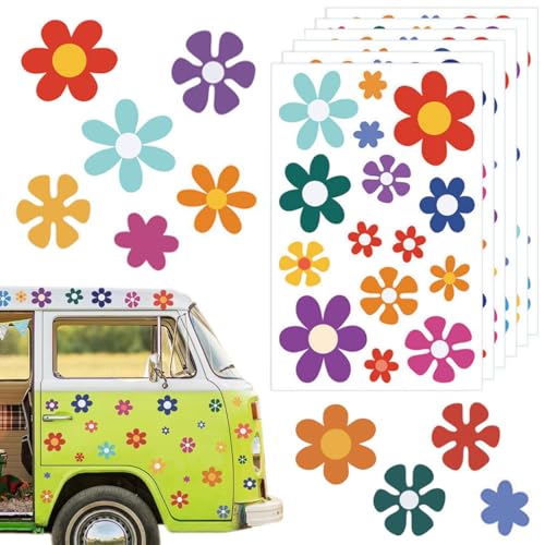 Lot De 12 Autocollants Vinyle Fleur Marguerite - Pour Voiture, Mur, Fenêtre - Déco Personnalisable
