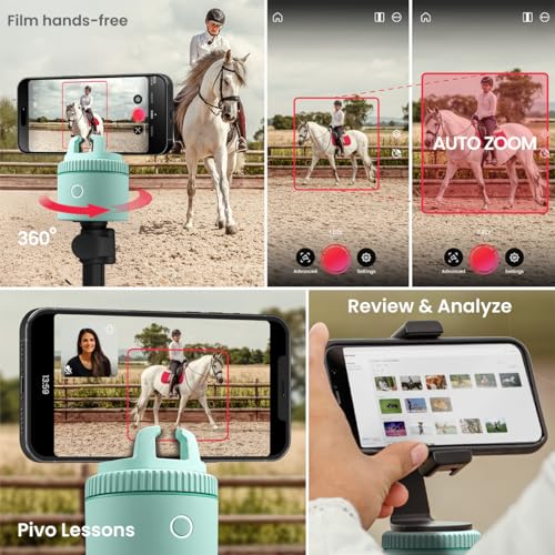 Image of Pivo Equestrian Pod Standalone Auto Tracking Phone Holder, Face, Body & Horse Tracker, 360 Rotation, 6 Speed, Stand for Video Recording (Green)