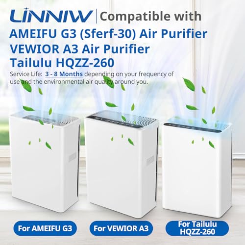 Image of 2 Pack G3 Air Filters For AMEIFU G3 & VEWIOR A3 Air Purifier Replacements