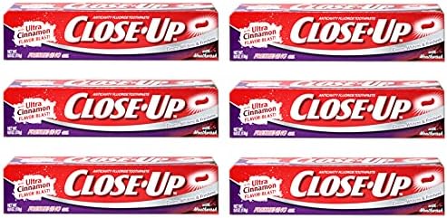 Close-Up Toothpaste, Refreshing Red Gel, Anticavity Fluoride, Cinnamon, 6 Ounce (Pack of 6)