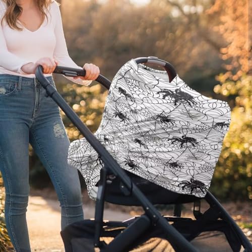Image of Coldinair Spider Web Multifunctional Nursing Cover Multi Use Cover for Baby Car Seat Canopy Shopping Cart Cover,Stroller Cover