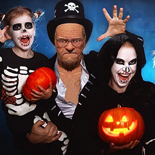 Oellinx Halloween Old Man Mask Realistic Human Face Mask Creepy Latex Mask Halloween Cosplay Costume Party Games Props thumb #5