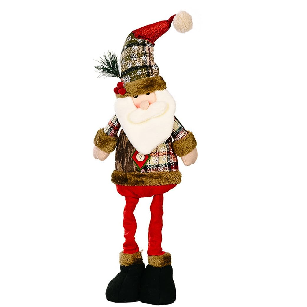 haweeli Figuras Decorativas Navidad, XL 60 cm, Gnomo de Navidad, Muñeco sin Rostro con Patas Largas de Punto, decoración de Mesa, Adorno de Mesa navideño ﻿ (Santa Claus Marrón)