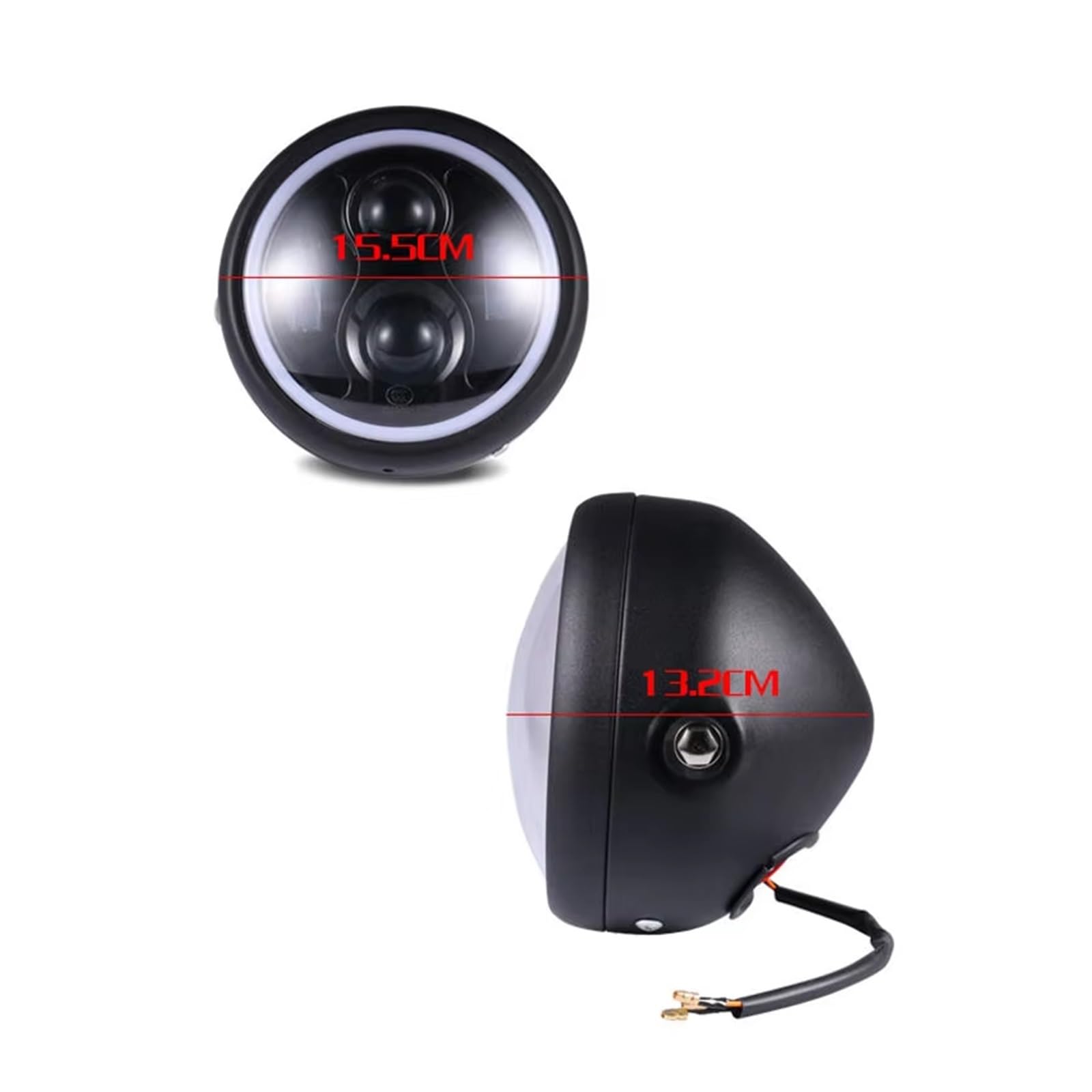 Fari Moto per Cafe per Racer per Bobber Angel Eye Head Light 6.5" Faro Anteriore A LED Motocicletta 12V Anteriore Faro