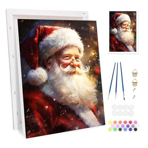BOWETILE Weihnachtsmann Malen nach Zahlen für Erwachsene mit Rahmen,...