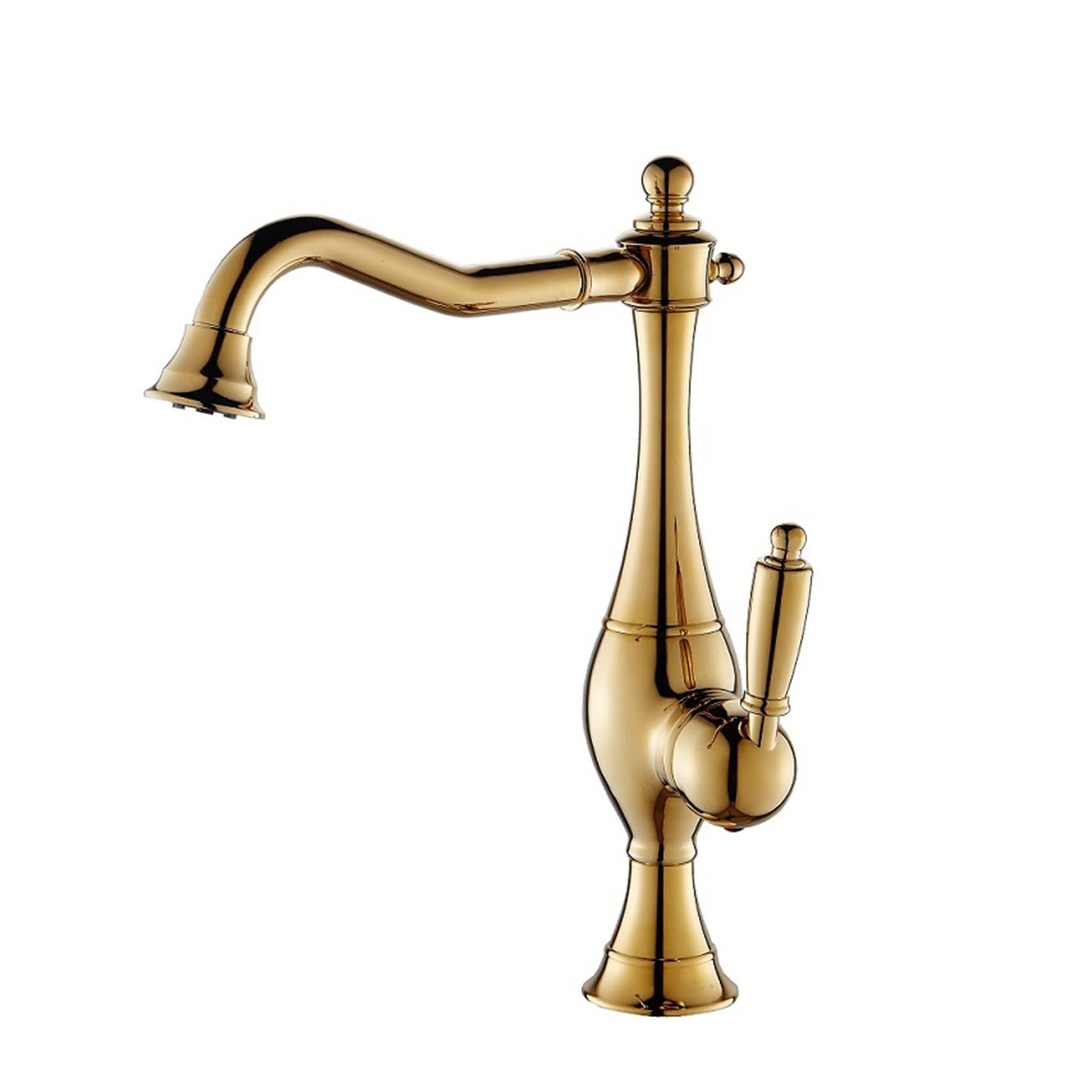 Mitigeur de lavabo en laiton design or créatif pour salle de bain élégante