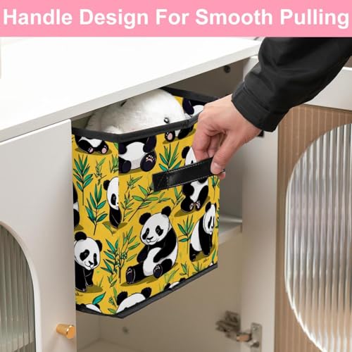 Boîte de rangement panda jaune panier pliable bébé cadeau de naissance utile