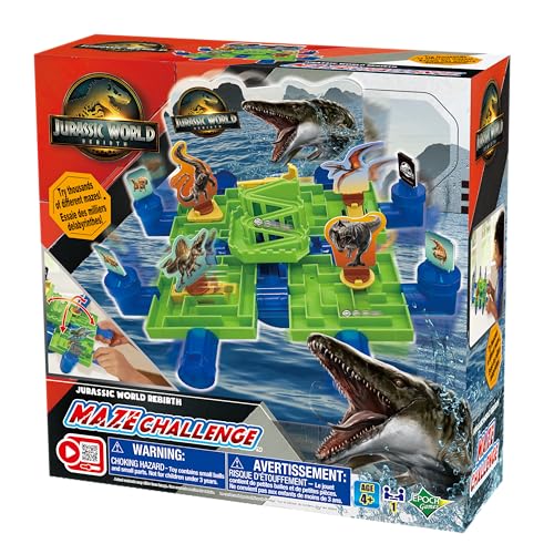 EPOCH Games Jurassic World Rebirth Maze Challenge 7566, Multicoloured, 23.5 cm x 14.5 cm x 0.1 cm - Image 3
