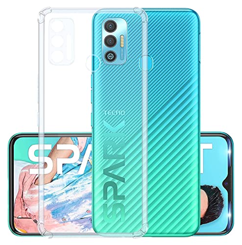 Image of COVERBLACK Rubber Silicone Back Cover for Tecno Spark 7T - Transparent