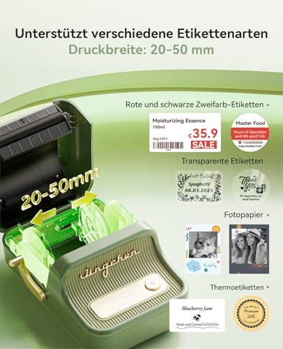 NIIMBOT Etikettendrucker B21 Pro, 300dpi Selbstklebendes Etikettiergerät Bluetooth Beschriftungsgerät Label Printer Fotodrucker für Lernen, Studiennotizen, Bilderdruck, Scrapbooking, Kieferngrün