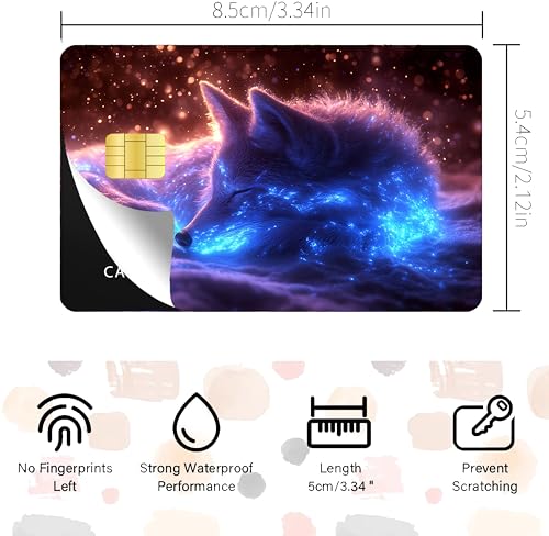 Mystical Cosmic Wolf Card Skins, 4 Styles, 3.34 x 2.12 in, Strong Waterproof3