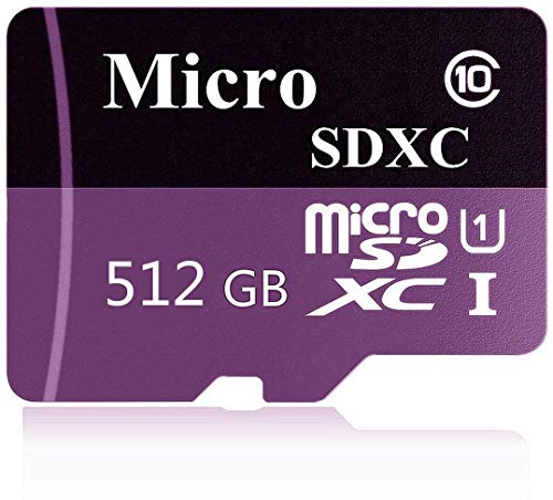 512GB Micro SD Card Memory SDXC TF Card Class 10 Flash Memory Card with Adapter for Mobile Phones,Tablets,Cameras (512-B)