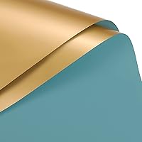 Vista 25 de MECCANIXITY 10 piezas de papel de regalo de flores de doble cara amarillo-verde + champán de 22.8 x 22.8 pulgadas, impermeable para suministros