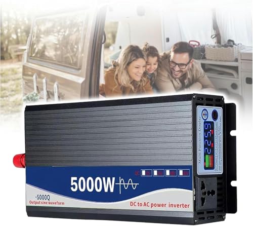 Image of 4000W/5000W Pure Sine Wave Power Inverters DC to AC Converter with LCD Display, Vehicle Inverter for Home RV Car~/