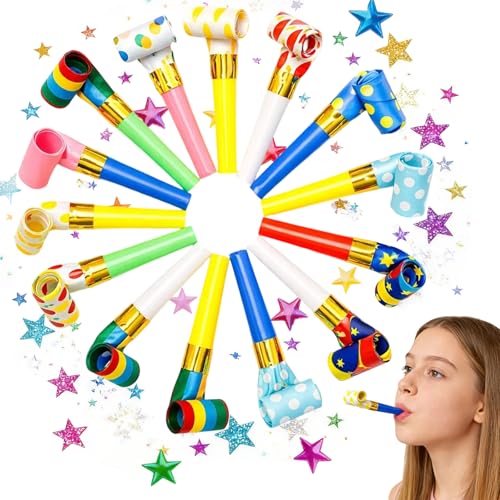 Party Blowers for Kids, Party Blowers and Party Whistles, 30-Count Set of 8.5 cm Festive Noisemakers, Ideal for Celebrations and Special Occasions