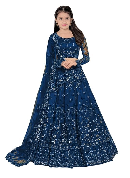 RUKHA FAB Girls Kids Fashion Lehenga Choli Ethnic Wear Stylist Embroidered Work Lehenga, Choli And Dupatta (Pack Of 1 Set) RUKHA FAB Girls Kids Fashion Lehenga Choli Ethnic Wear Stylist Embroidered Work Lehenga, Choli And Dupatta (Pack Of 1 Set)