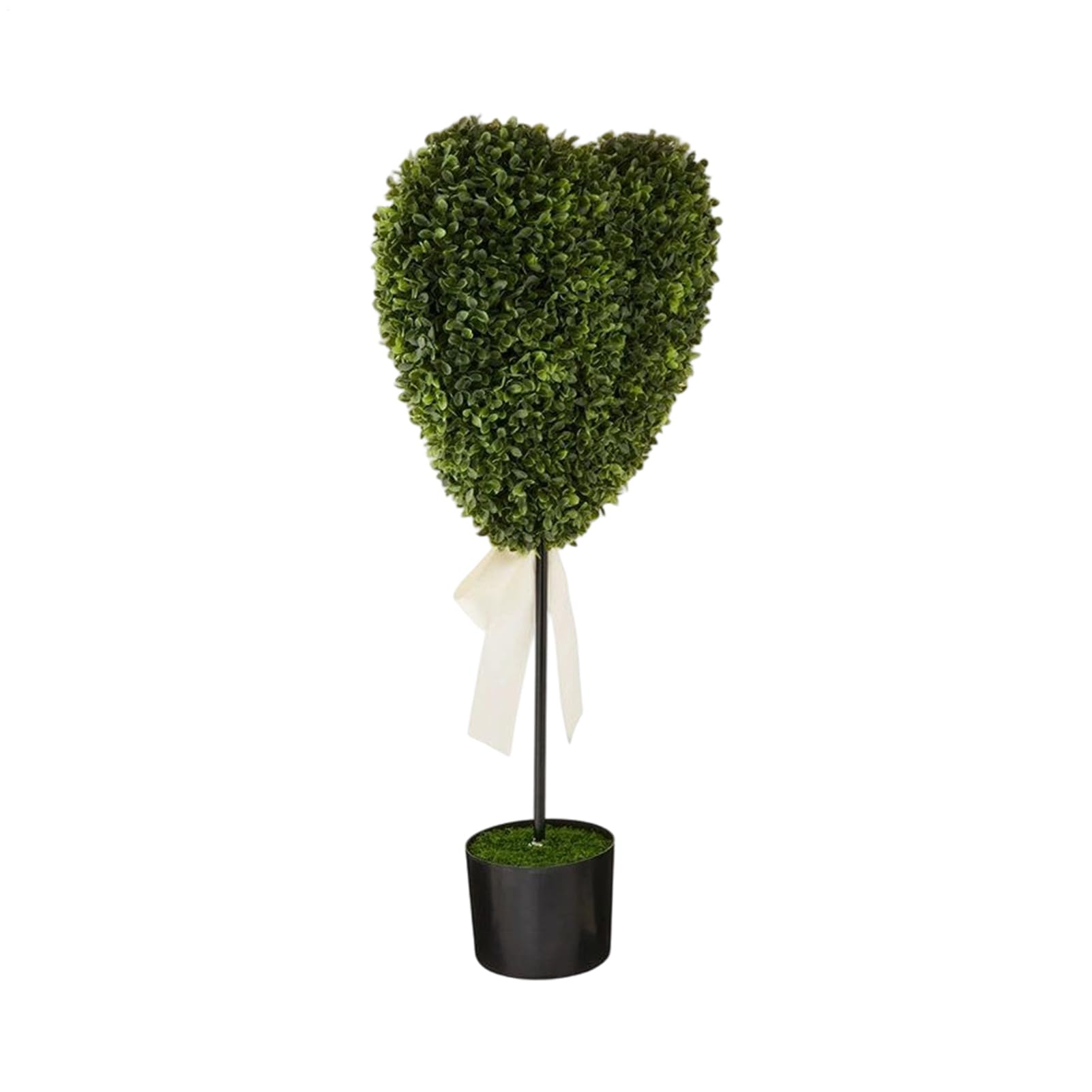 Petite artificielle avec pot vert jardin et décoration forme cœur pour extérieur