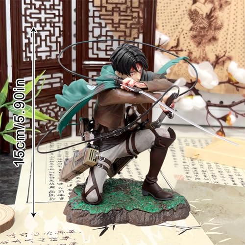 NlsqAMZ Levii Ackerrman Statue, Levii Scout Regiment Statue, Dekoration Modell für Schreibtisch, Sammlerstück, Geburtstagsgeschenk für Fan
