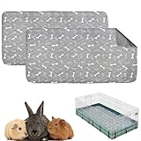 2 Pack 47x24 Washable Guinea Pig Fleece Cage Liners Waterproof Guinea Pig Bedding for Cage Guinea Pig Cage Accessories Absorbent Pet Pee Pads for Rabbit Bunny Hamster Small Animals