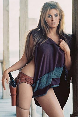 Erthstore 11x17 inch Wall Poster of Raquel Welch Naked Under Poncho with Holster & Gun Hannie Caulder 1971