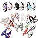 Aniwon White DIY Masks Masquerade With Feathers, 12-Pack Paper Blank Plain Full Face Half Face Masks Natural Feathers Colors Set for Halloween Mardi Gras Cosplay Masquerade Dance Partyfor Decoration