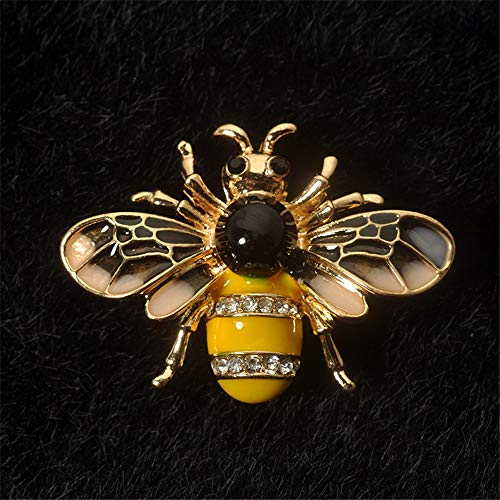 Image of Crystal Honeybee Brooches Pins Christmas Wedding Gift For Women Gold Durable design