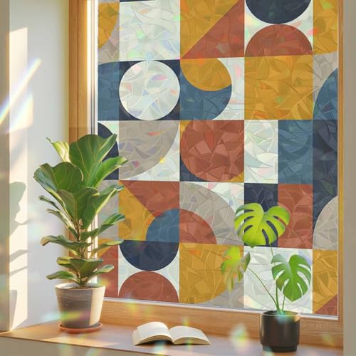Película de privacidad para ventana con diseño 3D multicolor miniatura 1