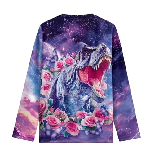 Image of WELLFLYHOM Long Sleeve T-Shirt for Boys Girls 3-16 Years Old Tee Tops Crewneck Pullover Shirts Fall Outfits
