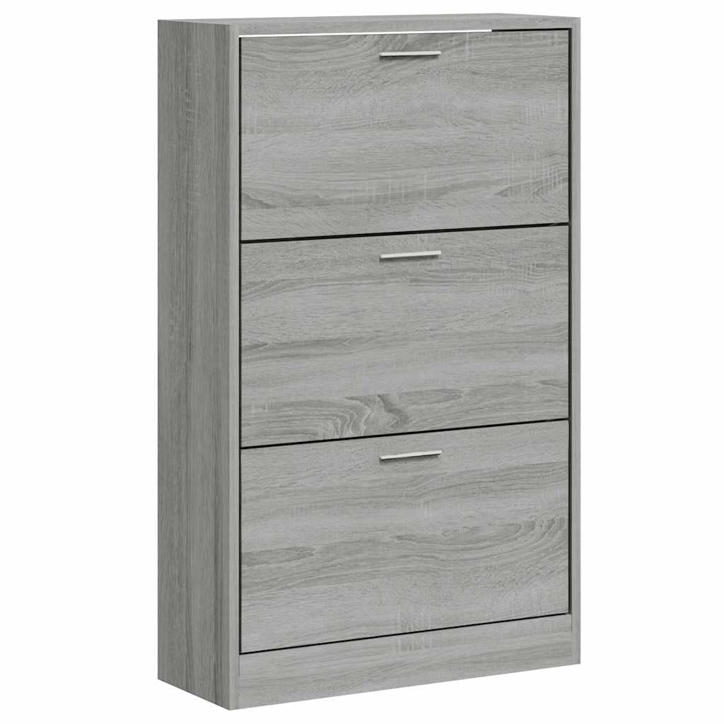 Armoire à Chaussures Bois Composite Sonoma 63x24x103 cm 3 Tiroirs