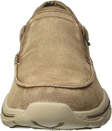 Skechers Men's Creston-Moseco Moccasin, Light Brown, 8 XW US