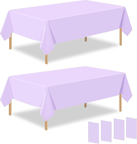 Miniatura 37 de Paquete de 2 manteles rectangulares desechables de plástico color verde salvia, de 54 x 108 pulgadas, manteles de plástico verde salvia para E02