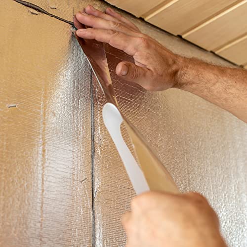 Image of Aluminum Foil Tape Adhesive Metal Tape, [for Sealing Patching Hot Cold HVAC, Duct, Pipe Insulation] - 2.2 inch /164ft /2.8 Mil /Black