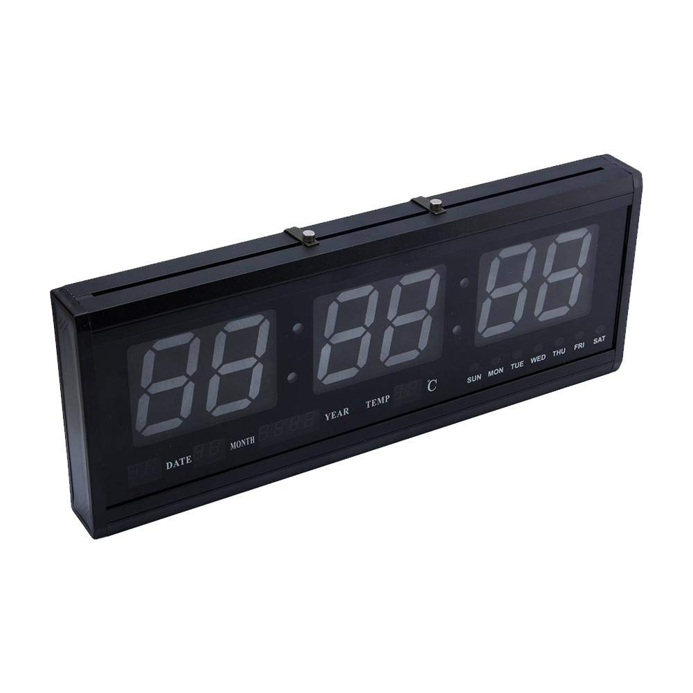 Orologio da Parete Digitale con Temperatura Display,LED Sveglia Digitale da Tavolo Rosse con Temperatura Display per Ufficio a Casa, Sala Mensa, Decorazione Domestica