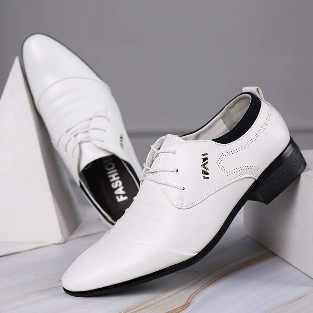 Amazon.com: Brown Casual Dress Shoes for Men Shoes Suit Shoe Casual Shoes  Male Wedding Lace Leather Men Men's Casual Slip On Shoes Men's Loafers  (Color : White, Size : 14) : Clothing,