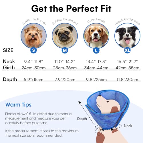 Image of Queenmore Soft Dog Cone Collar, Reversible Cone for Dogs to Stop Licking