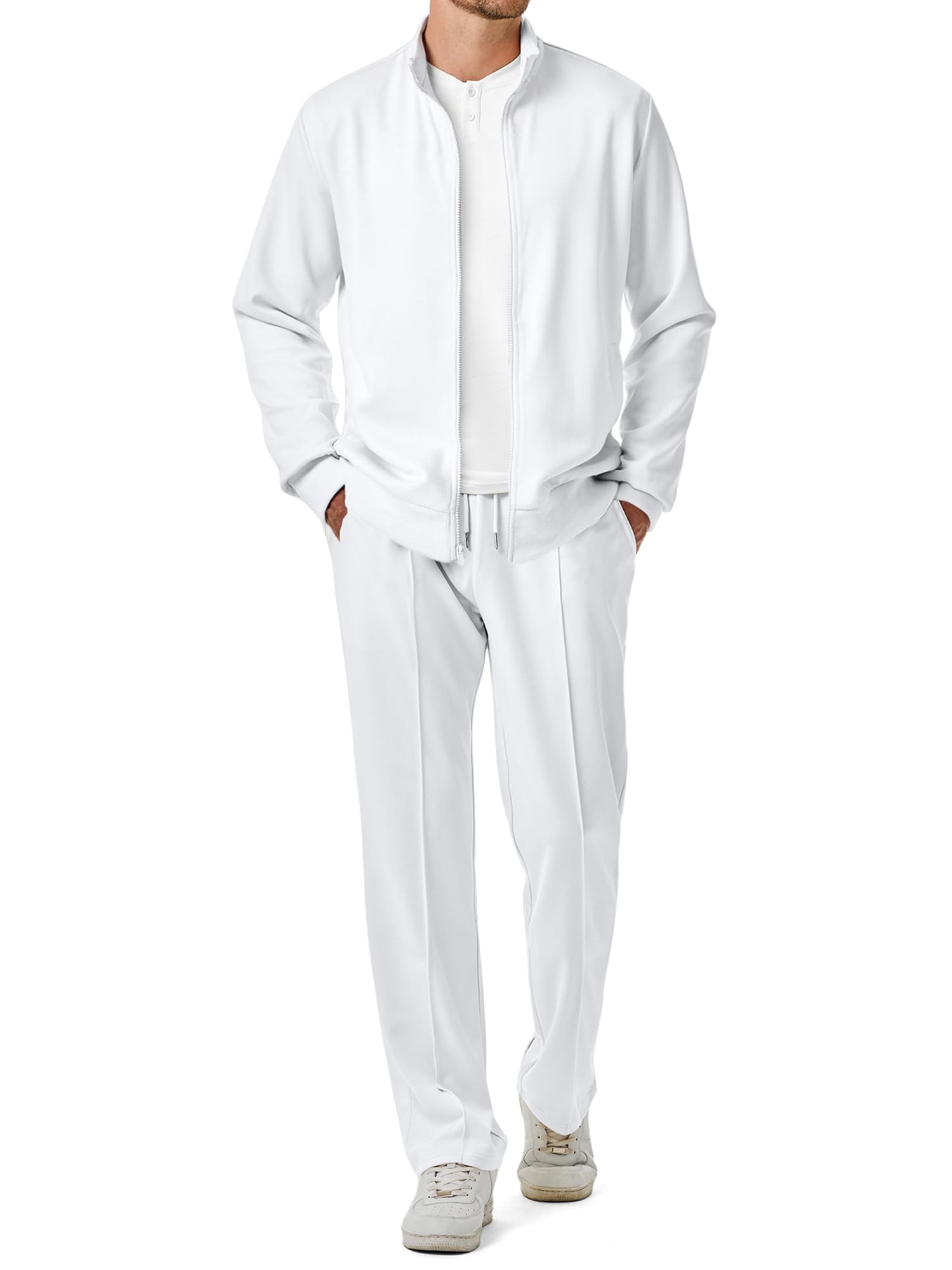 Men's Sweatsuit Tracksuit 2 Piece Set Full Zip Casual Jogging Suits with Jogger Jackets and Pants Warm Up Outfits-image-30