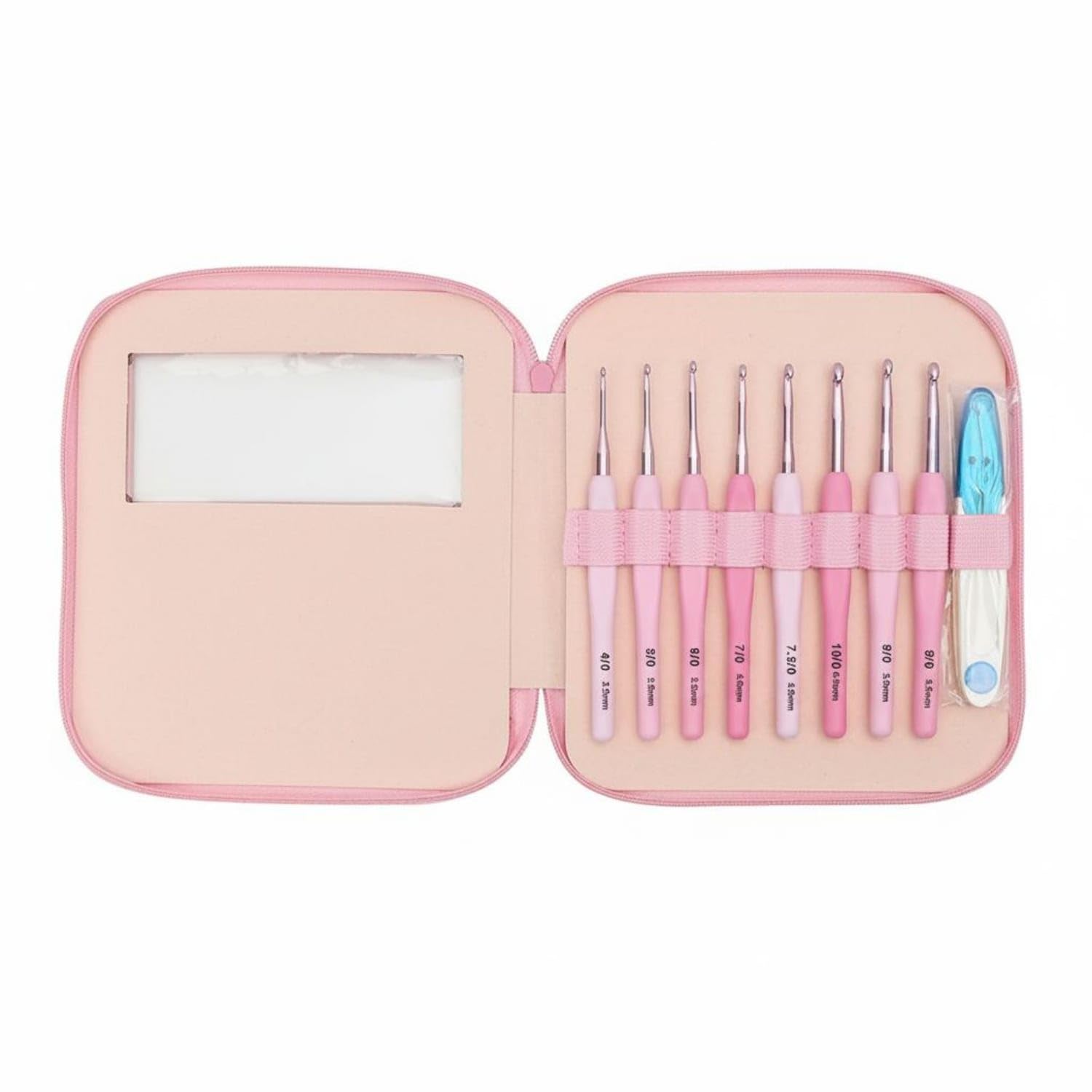 Size Marked Pink Hook Set Great Gift Hook Set Glide Stitching Craft Supplies Long-Lasting for Beginners, Crafters, Travel, with Scissor| Hooks|Crafts-image-20