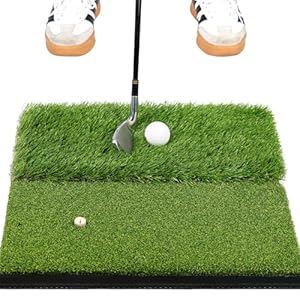 Premium Dual-Turf Golf Hitting Mat, 10mm Foam Padding with Rubber Backing, Golf Practice Mat for Indoor and Outdoor Training