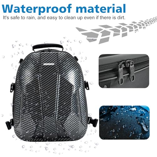 Bolsa de Cola para Motocicleta SUNPIE 15L-20L Expandible Mochila para Casco con Carcasa Dura ABS Impermeable Color Carbono miniatura 2
