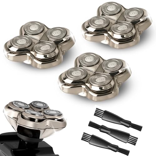 OXSITO 3Pack Pro 4 Shaver Replacement Heads for Skulls Pitbulls Series Gold PRO Silver PRO Platinum PRO Butterfly Kiss PRO Head Shavers Floating 4 Heads for a Fast Close and Smooth Shave.