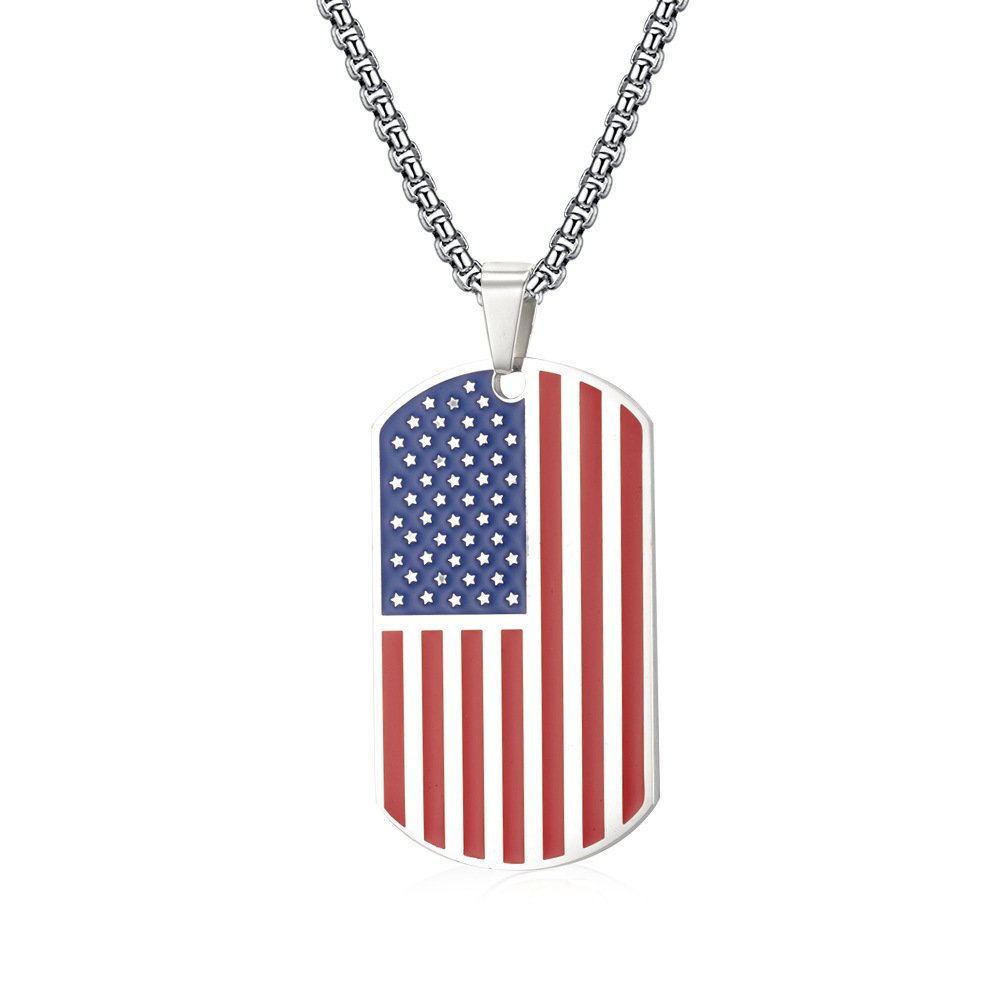 ATDMEIDeath Eye of Horus Viking Anchor Flag Tiger Necklace Women Men Stainless Steel Jewelry With Gifts Bag