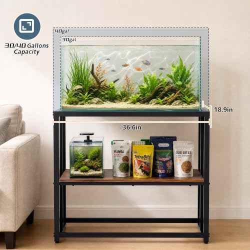 Image of 40 Gallon Fish Tank Stand For Aquarium Stand Metal Fish Tank Stand,Brown