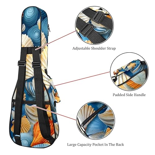 Waterproof Oxford Cloth Ukulele Bag Fairy with Bird and Flower Durable & Stylish Ukulele Case with Storage 贝壳63 - Les Beatles, Paul McCartney, John Lennon, RIngo Starr, George Harrison Waterproof Oxford Cloth Ukulele Bag Fairy with Bird and Flower Durable & Stylish Ukulele Case with Storage 贝壳63 – Image 4