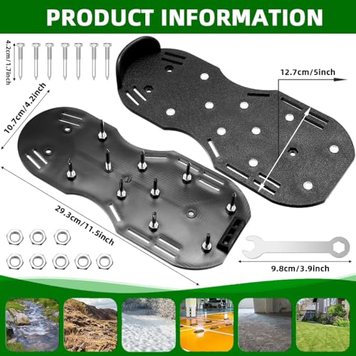 Image of HASTHIP Lawn Aerator Spiked Shoes, Dual-Strap Sandals, 1 Pair