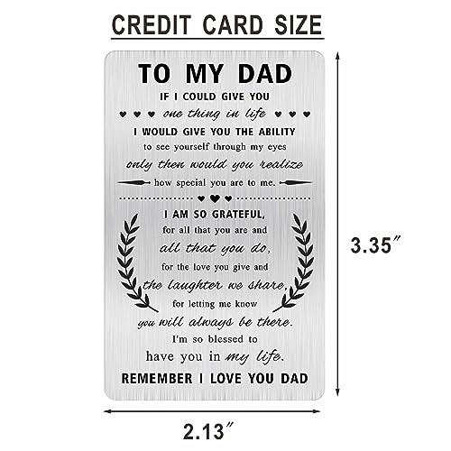 Alotozo Grateful Dad Gift - Engraved Wallet Card Inserts to My Dad - Happy Father's Day Gifts from Daughter Son2