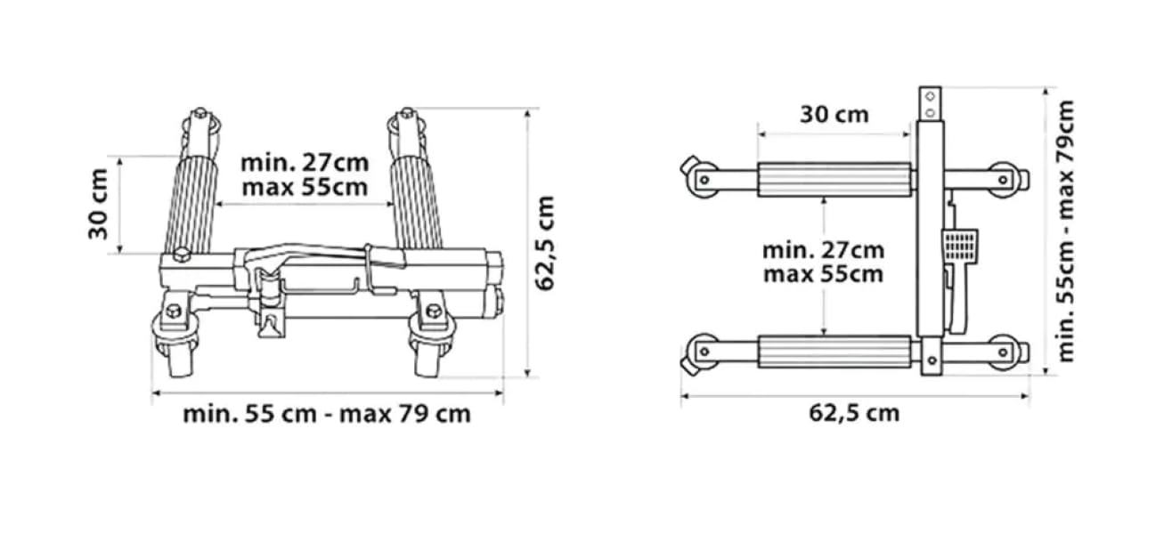 otgerlensker products - Rangier-Hubwagen | 680 kg | hydraulische Rangierhilfe | Rangierroller | Rangierheber | Rangierwagenheber