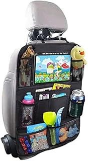 MYKOMI Car Backseat Organizer, Waterproof and Durable Car Seat Organizer Kick Mats, 9 Storage, Tablet Holder, Pockets Car Back Seat Protectors Kick Mats Car Travel Accessories (1 pack)